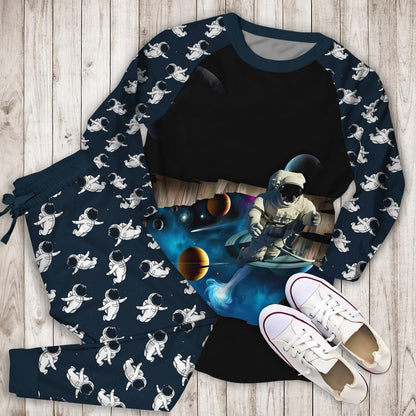 Astronaut And Outer Space Pajama Set |Sleepwear Pjs Sets | Raglan Shirt Pants Set