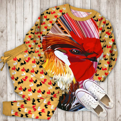 Rooster Pajama Set | Pajamas | Cotton Sleepwear Sets | Soft Long Sleeve Pjs | Raglan Shirt and Pants Set