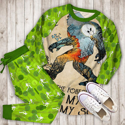 Bigfoot Pajama Set | Pajamas | Cotton Sleepwear Sets | Soft Long Sleeve Pjs | Raglan Shirt and Pants Set