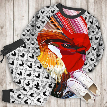 Rooster Pajama Set | Pajamas | Cotton Sleepwear Sets | Soft Long Sleeve Pjs | Raglan Shirt and Pants Set