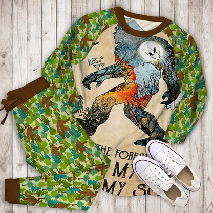Bigfoot Pajama Set | Pajamas | Cotton Sleepwear Sets | Soft Long Sleeve Pjs | Raglan Shirt and Pants Set