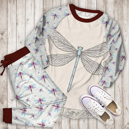 Dragonfly Pajama Set | Pajamas | Cotton Sleepwear Sets | Soft Long Sleeve Pjs | Raglan Shirt and Pants Set