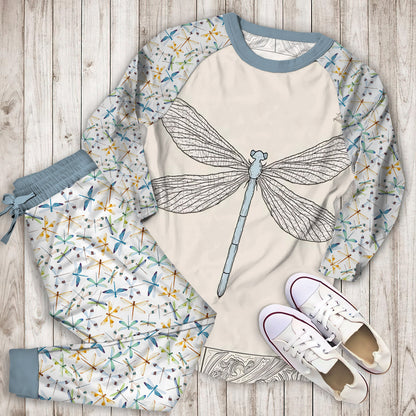 Dragonfly Pajama Set | Pajamas | Cotton Sleepwear Sets | Soft Long Sleeve Pjs | Raglan Shirt and Pants Set