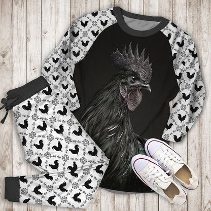 Rooster Pajama Set | Pajamas | Cotton Sleepwear Sets | Soft Long Sleeve Pjs | Raglan Shirt and Pants Set