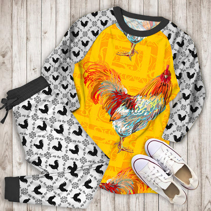 Rooster Pajama Set | Pajamas | Cotton Sleepwear Sets | Soft Long Sleeve Pjs | Raglan Shirt and Pants Set