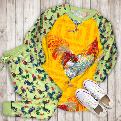 Rooster Pajama Set | Pajamas | Cotton Sleepwear Sets | Soft Long Sleeve Pjs | Raglan Shirt and Pants Set