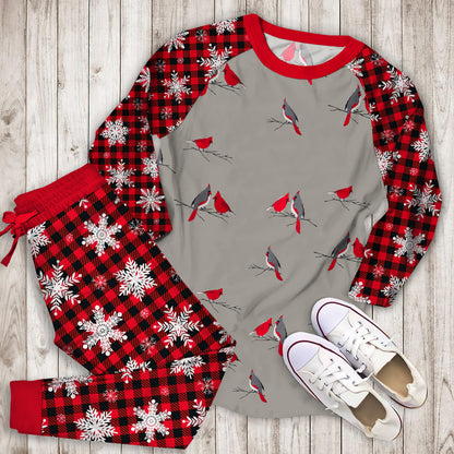 Winter Cardinal Pajama Set |Sleepwear Pjs Sets | Raglan Shirt Pants Set