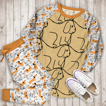 Dog Pajama Set | Pajamas | Cotton Sleepwear Sets | Soft Long Sleeve Pjs | Raglan Shirt and Pants Set