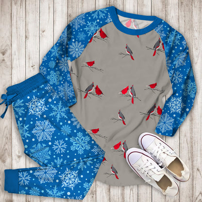 Winter Cardinal Pajama Set |Sleepwear Pjs Sets | Raglan Shirt Pants Set