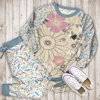 Dragonfly Pajama Set | Pajamas | Cotton Sleepwear Sets | Soft Long Sleeve Pjs | Raglan Shirt and Pants Set