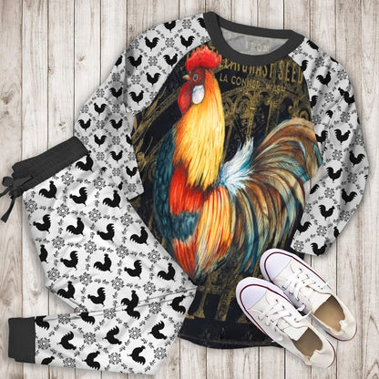 Rooster Pajama Set | Pajamas | Cotton Sleepwear Sets | Soft Long Sleeve Pjs | Raglan Shirt and Pants Set