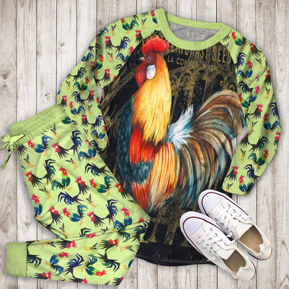 Rooster Pajama Set | Pajamas | Cotton Sleepwear Sets | Soft Long Sleeve Pjs | Raglan Shirt and Pants Set
