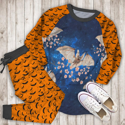 Bat Night Pajama Set | Pajamas | Cotton Sleepwear Sets | Soft Long Sleeve Pjs | Raglan Shirt and Pants Set
