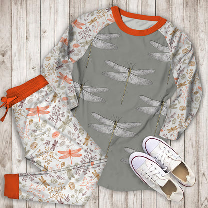Dragonfly Pajama Set | Pajamas | Cotton Sleepwear Sets | Soft Long Sleeve Pjs | Raglan Shirt and Pants Set