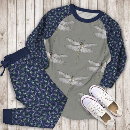Dragonfly Pajama Set | Pajamas | Cotton Sleepwear Sets | Soft Long Sleeve Pjs | Raglan Shirt and Pants Set
