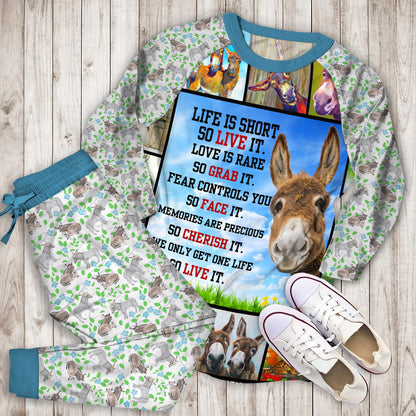 Donkey Song For Pajama Set |Sleepwear Pjs Sets | Raglan Shirt Pants Set