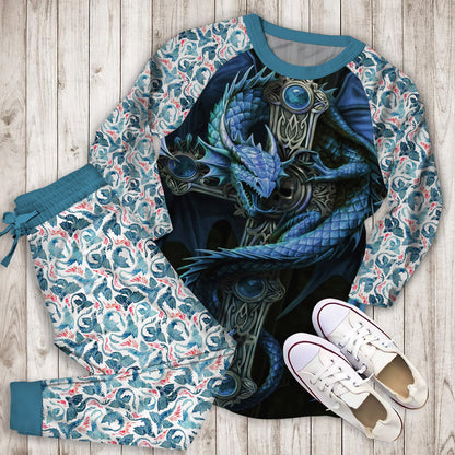 Dragon Pajama Set | Pajamas | Cotton Sleepwear Sets | Soft Long Sleeve Pjs | Raglan Shirt and Pants Set