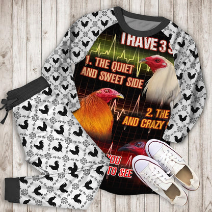 Rooster I Have Personalized Name Pajama Set |Sleepwear Pjs Sets | Raglan Shirt Pants Set