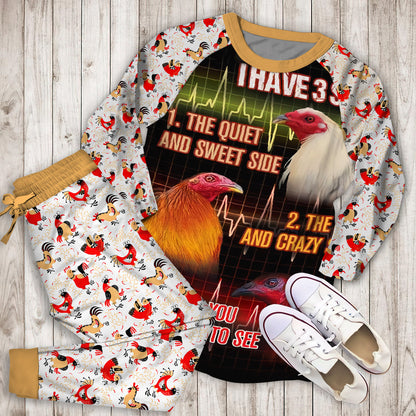 Rooster I Have Personalized Name Pajama Set |Sleepwear Pjs Sets | Raglan Shirt Pants Set