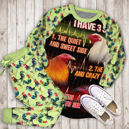 Rooster I Have Personalized Name Pajama Set |Sleepwear Pjs Sets | Raglan Shirt Pants Set
