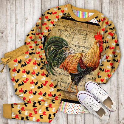 Rooster Pajama Set | Pajamas | Cotton Sleepwear Sets | Soft Long Sleeve Pjs | Raglan Shirt and Pants Set