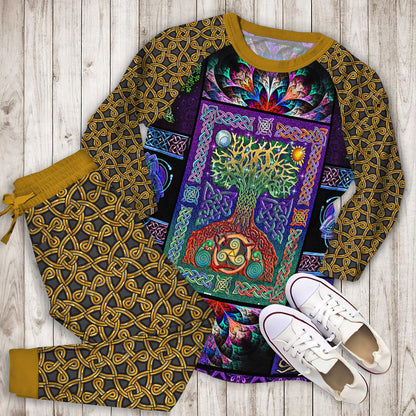 Celtic Pajama Set | Pajamas | Cotton Sleepwear Sets | Soft Long Sleeve Pjs | Raglan Shirt and Pants Set
