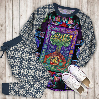 Celtic Pajama Set | Pajamas | Cotton Sleepwear Sets | Soft Long Sleeve Pjs | Raglan Shirt and Pants Set