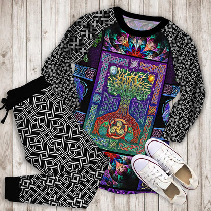 Celtic Pajama Set | Pajamas | Cotton Sleepwear Sets | Soft Long Sleeve Pjs | Raglan Shirt and Pants Set