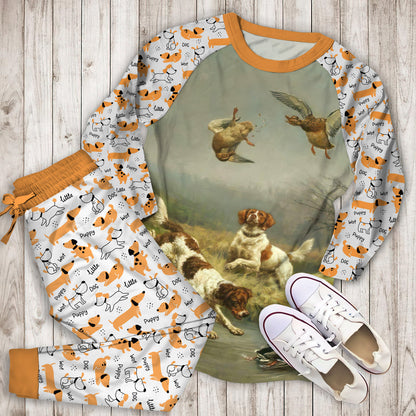 Dog Duck Hunting Pajama Set | Pajamas | Cotton Sleepwear Sets | Soft Long Sleeve Pjs | Raglan Shirt and Pants Set