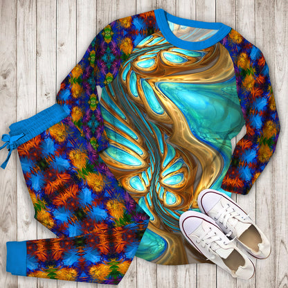Abstract Pajama Set | Pajamas | Cotton Sleepwear Sets | Soft Long Sleeve Pjs | Raglan Shirt and Pants Set