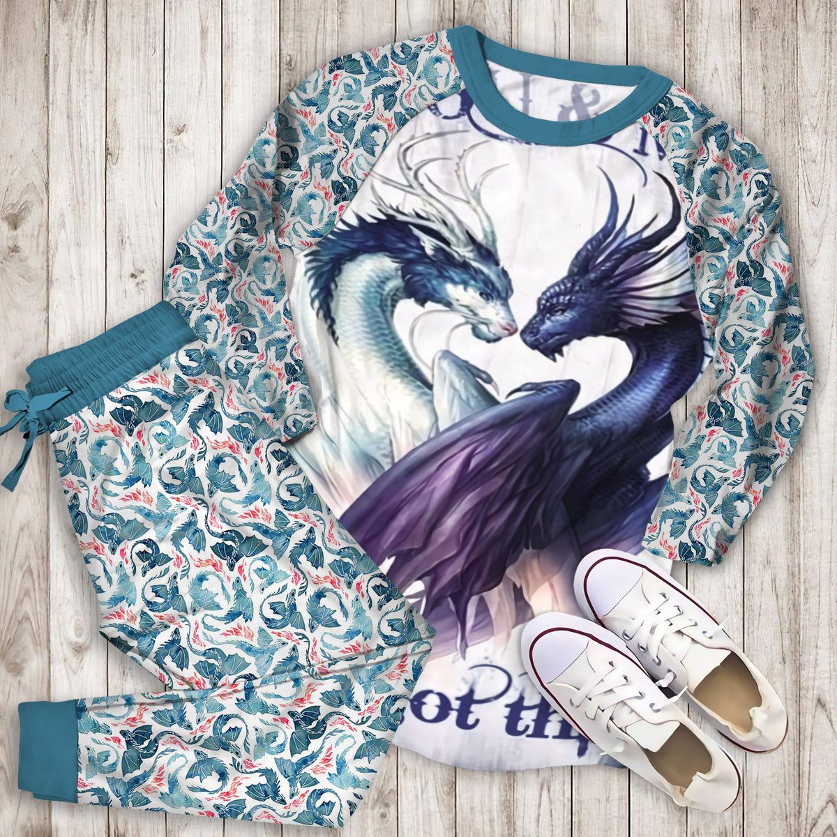 Dragon You & Me We Got This Pajama Set |Sleepwear Pjs Sets | Raglan Shirt Pants Set