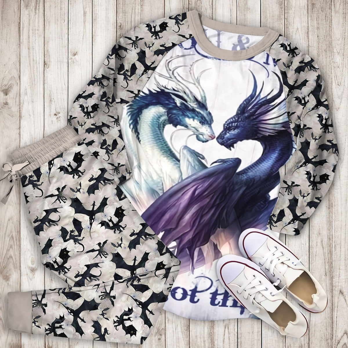 Dragon You & Me We Got This Pajama Set |Sleepwear Pjs Sets | Raglan Shirt Pants Set