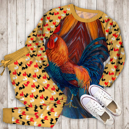 Rooster Pajama Set | Pajamas | Cotton Sleepwear Sets | Soft Long Sleeve Pjs | Raglan Shirt and Pants Set