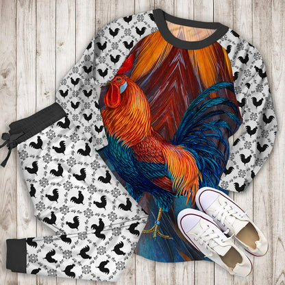 Rooster Pajama Set | Pajamas | Cotton Sleepwear Sets | Soft Long Sleeve Pjs | Raglan Shirt and Pants Set