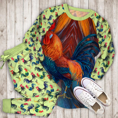 Rooster Pajama Set | Pajamas | Cotton Sleepwear Sets | Soft Long Sleeve Pjs | Raglan Shirt and Pants Set