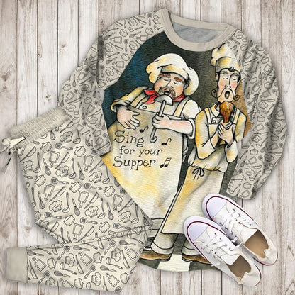 Chef Pajama Set | Pajamas | Cotton Sleepwear Sets | Soft Long Sleeve Pjs | Raglan Shirt and Pants Set