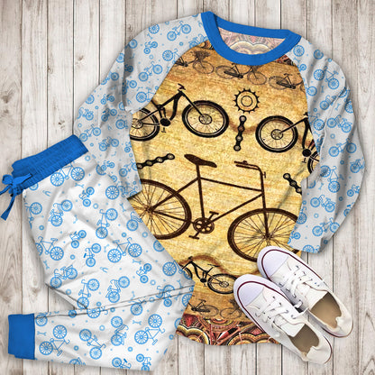 Bicycle Pajama Set | Pajamas | Cotton Sleepwear Sets | Soft Long Sleeve Pjs | Raglan Shirt and Pants Set