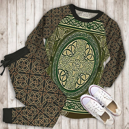 Celtic Knot Pajama Set | Pajamas | Cotton Sleepwear Sets | Soft Long Sleeve Pjs | Raglan Shirt and Pants Set