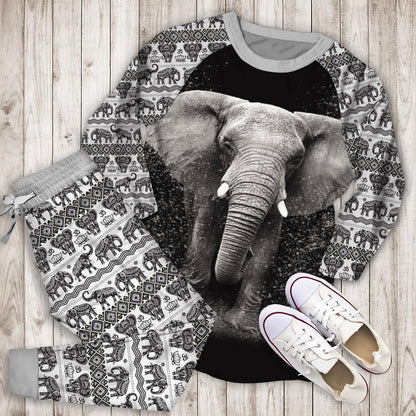Elephant Pajama Set |Sleepwear Pjs Sets | Raglan Shirt Pants Set