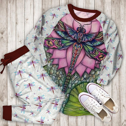 Dragonfly Pajama Set | Pajamas | Cotton Sleepwear Sets | Soft Long Sleeve Pjs | Raglan Shirt and Pants Set