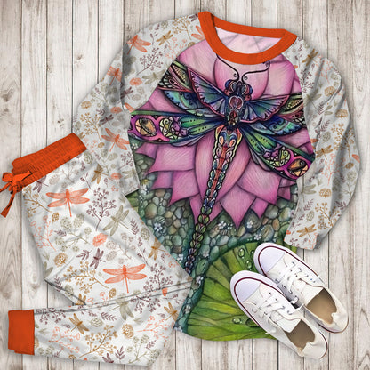 Dragonfly Pajama Set | Pajamas | Cotton Sleepwear Sets | Soft Long Sleeve Pjs | Raglan Shirt and Pants Set