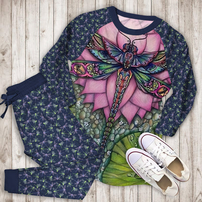 Dragonfly Pajama Set | Pajamas | Cotton Sleepwear Sets | Soft Long Sleeve Pjs | Raglan Shirt and Pants Set