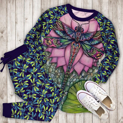 Dragonfly Pajama Set | Pajamas | Cotton Sleepwear Sets | Soft Long Sleeve Pjs | Raglan Shirt and Pants Set