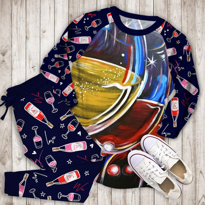 Wine Lo Pajama Set | Pajamas | Cotton Sleepwear Sets | Soft Long Sleeve Pjs | Raglan Shirt and Pants Set