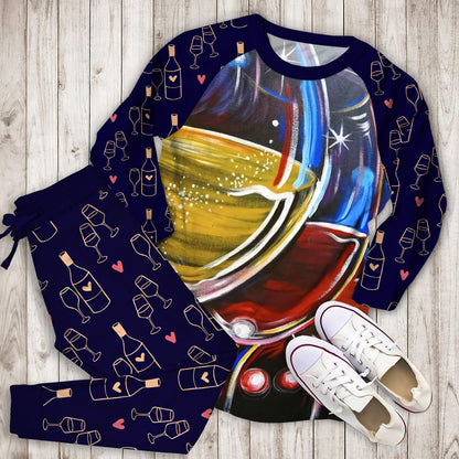 Wine Lo Pajama Set | Pajamas | Cotton Sleepwear Sets | Soft Long Sleeve Pjs | Raglan Shirt and Pants Set