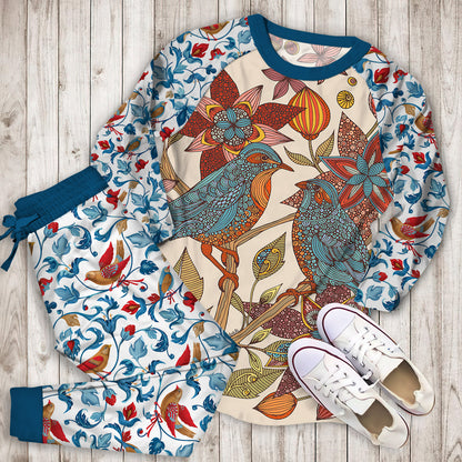 Love Birds Mandala Pajama Set |Sleepwear Pjs Sets | Raglan Shirt Pants Set