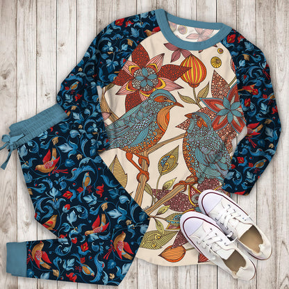 Love Birds Mandala Pajama Set |Sleepwear Pjs Sets | Raglan Shirt Pants Set