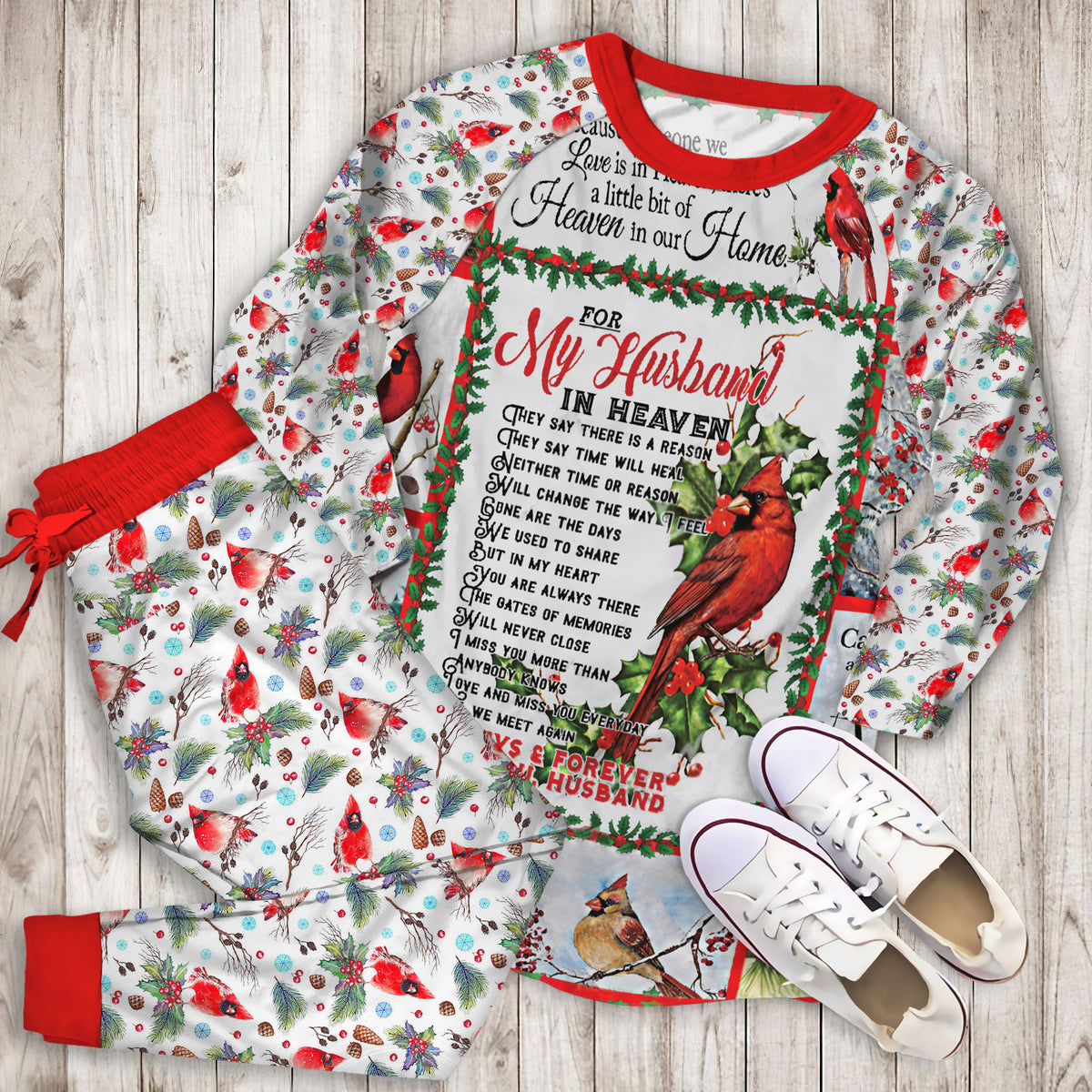 Cardinal Pajama Set |Sleepwear Pjs Sets | Raglan Shirt Pants Set