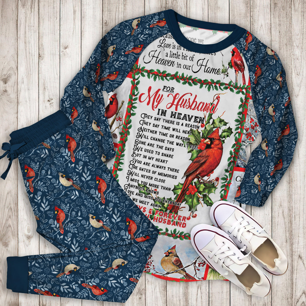 Cardinal Pajama Set |Sleepwear Pjs Sets | Raglan Shirt Pants Set