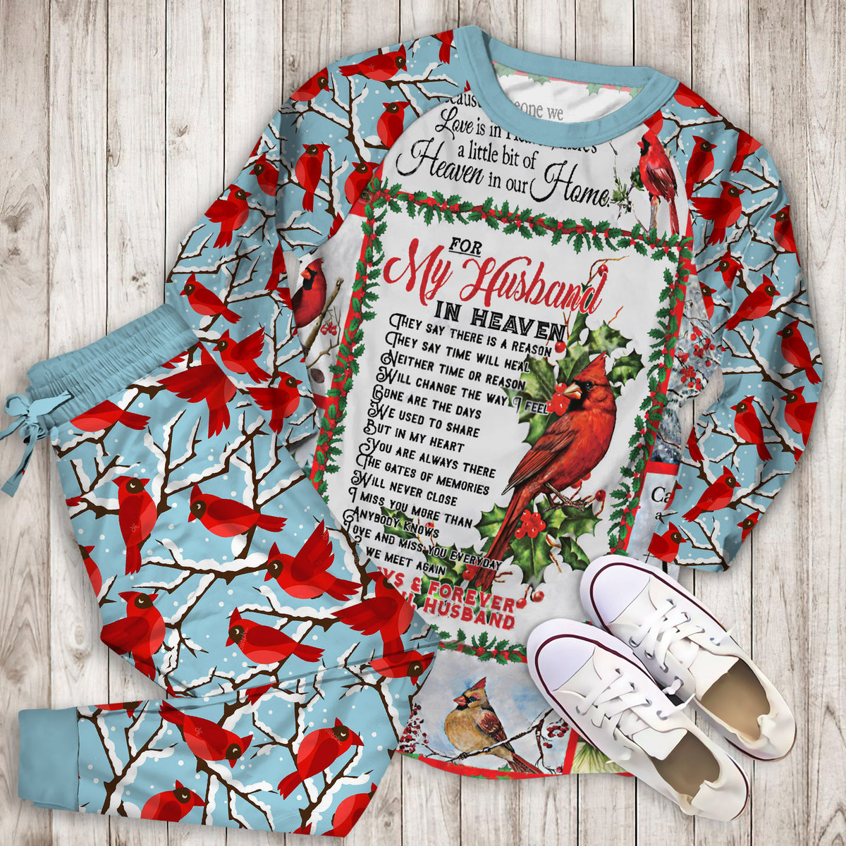 Cardinal Pajama Set |Sleepwear Pjs Sets | Raglan Shirt Pants Set
